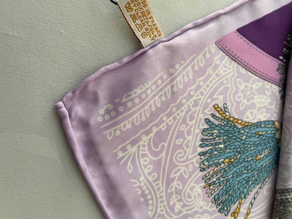 Хустка фіолетова Весняна Silk Hermes 90см