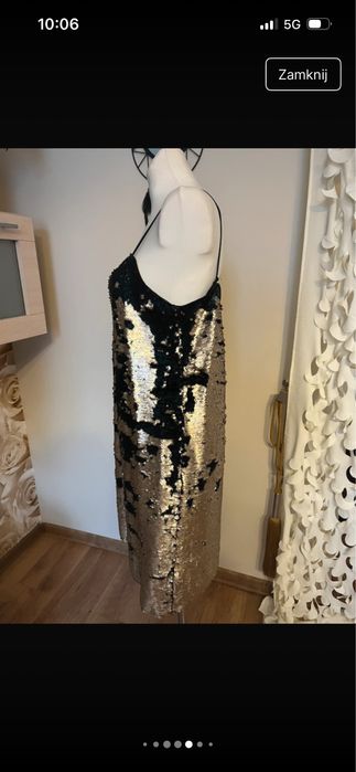 Sukienka cekinowa halka L Nowa z metka Stradivarius