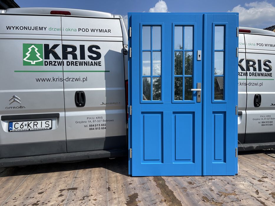 Drzwi drewniane zewnętrzne ANGIELSKIE Montaż C.POLSKA NA KAŻDY WYMIAR