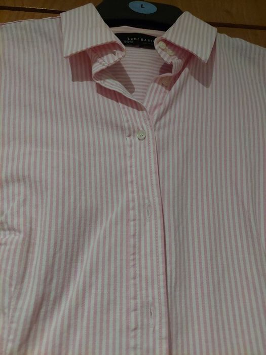 Camisa rosa e branca zara