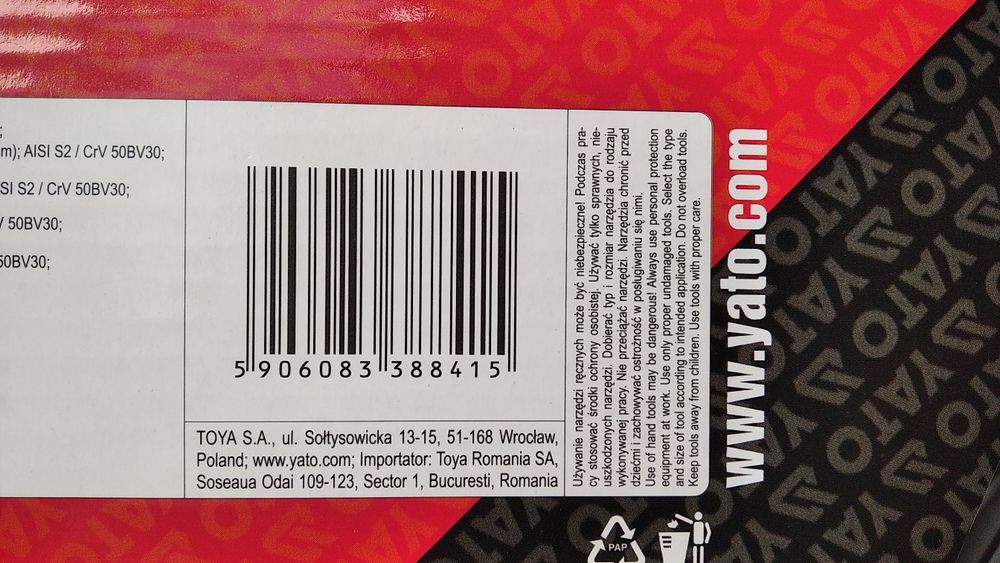 Набор інструментів для ключів Yato 216 original YT-38841