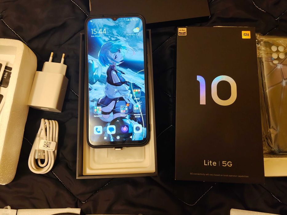 Smartfon Xiaomi Mi 10 Lite 5G 6/64, 9x szyba hartowana, 3x case