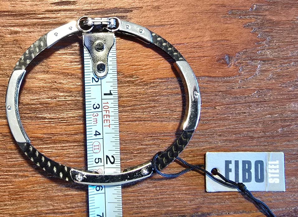Pulseira em Aço e Fibra Carbono Fibo Steel