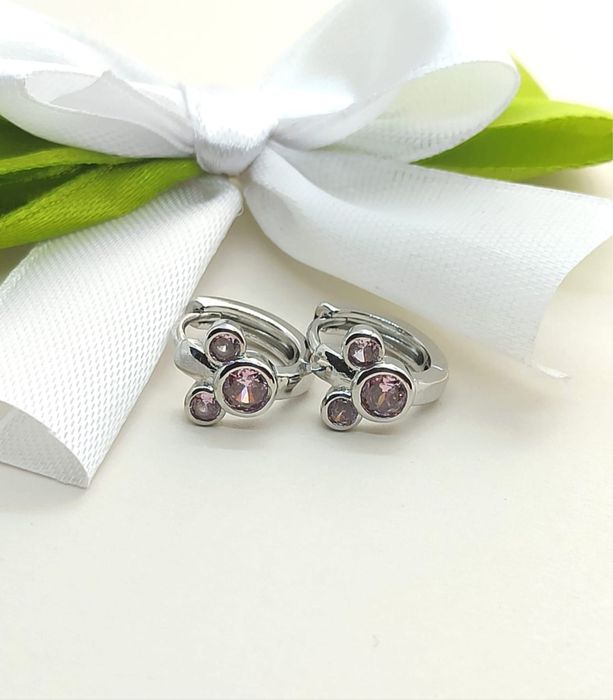 Myszka Miki Mickey Mouse Nowe Kolczyki Srebro S925 Biżuteria