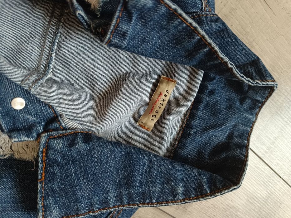 Katana xs s kurtka jeansowa postrzępiona