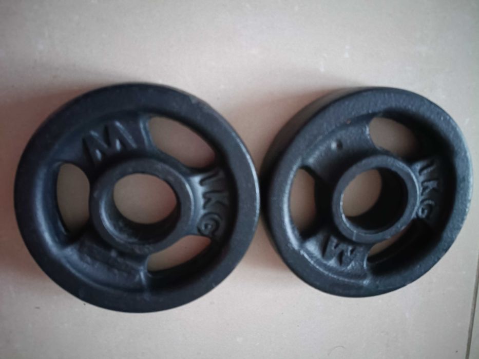 Żeliwne talerze do sztangi Ciężarki Obciążniki 1 kg
