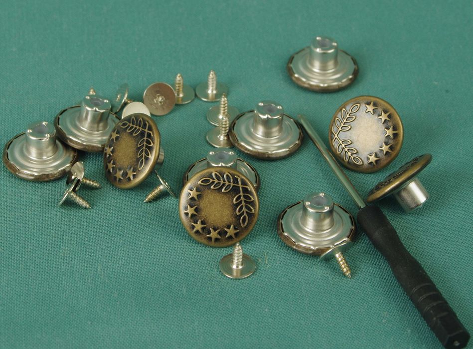Пуговицы металлические на винтах для ремонта джинсовых вещей