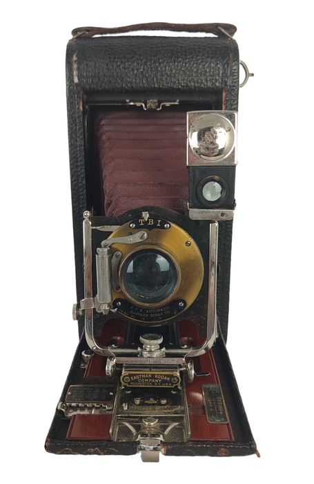 Máquina fotográfica de fole vermelho, Kodak folding pocket série 3 A