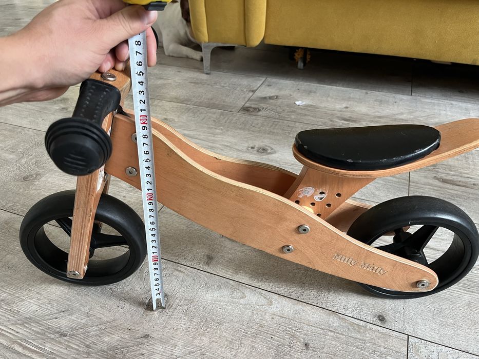 Rowerek biegowy drewniany milly mally 2w1 trójkołowy 12-36 miesięcy