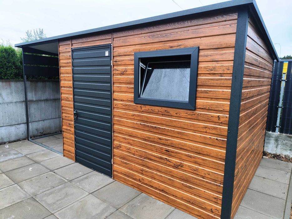 Nowoczesny Domek Ogrodowy z Wiatą NISKA CENA