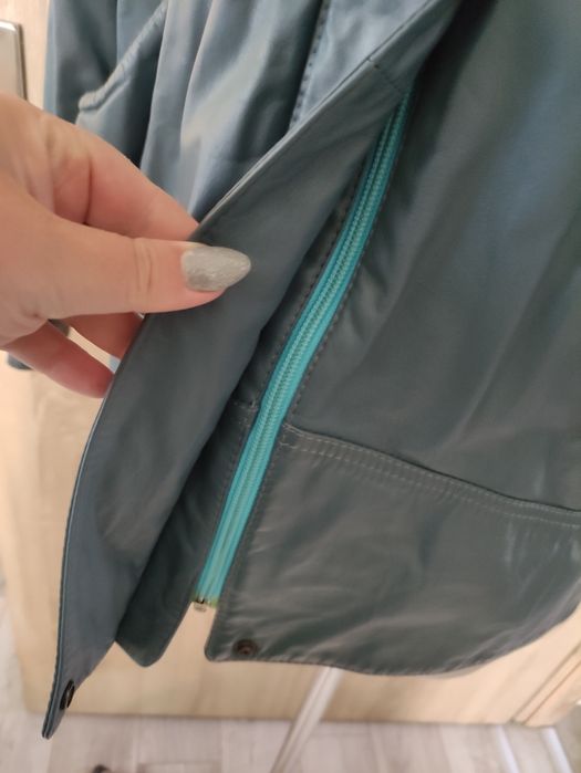 Kurtka skórzana - skóra naturalna Vintage Niebieska w rozm 44 /46 /48