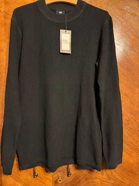 Sweter męski L Carry z bawełny nowy z metką czarny klasyczny model