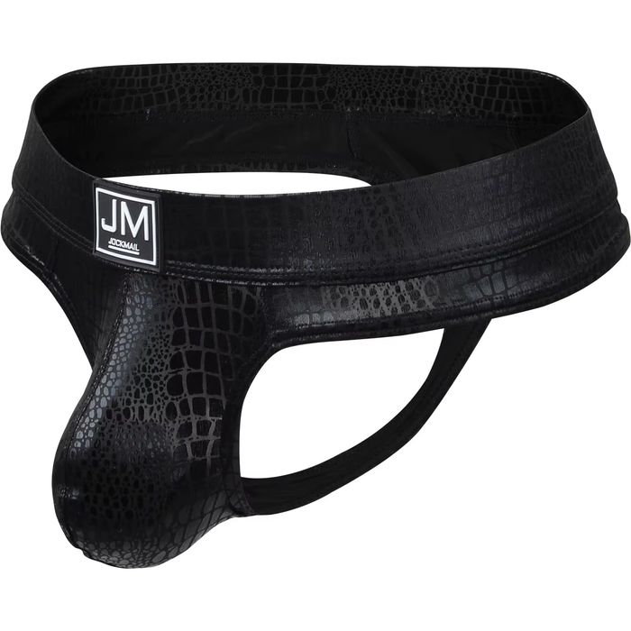Męskie stringi JOCKMAIL, wzór skóry węża, elastyczne, modelujące - XL