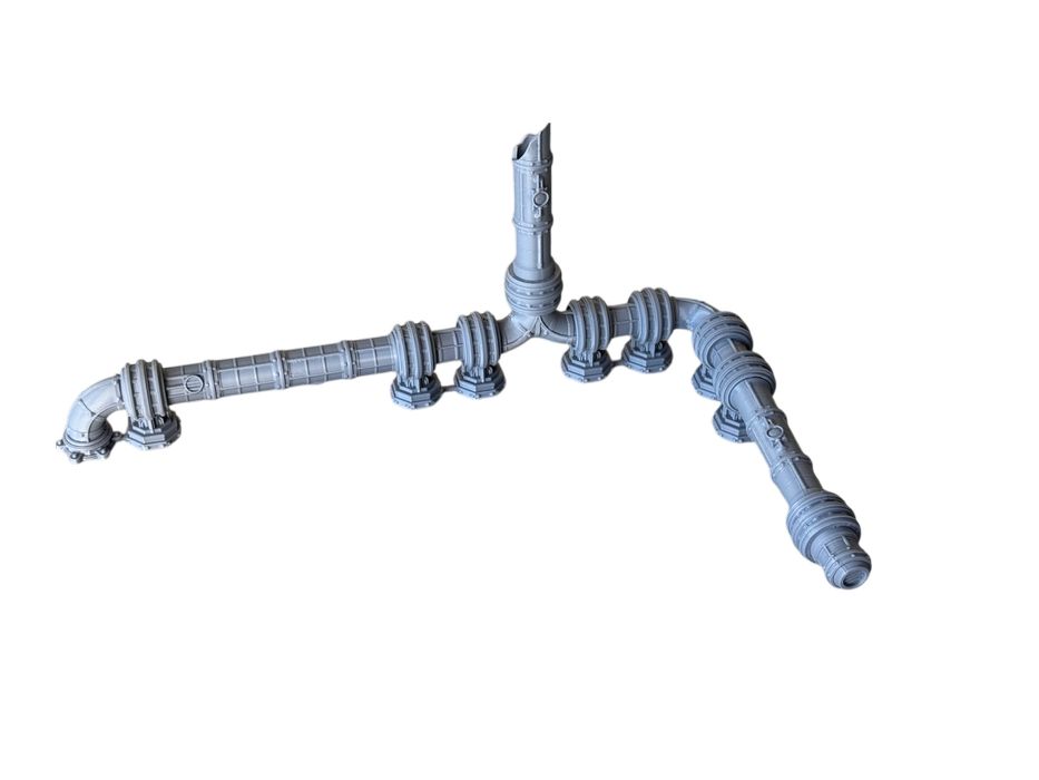 Rurociągi przemysłowe, uszkodzone, zestaw rur C, druk 3D do gier
