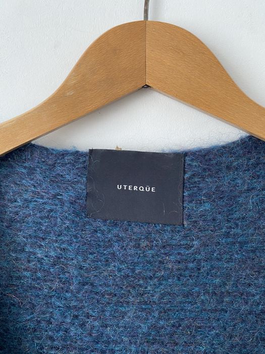 Uterque długi wełniany moherowy sweter kardigan puszysty premium