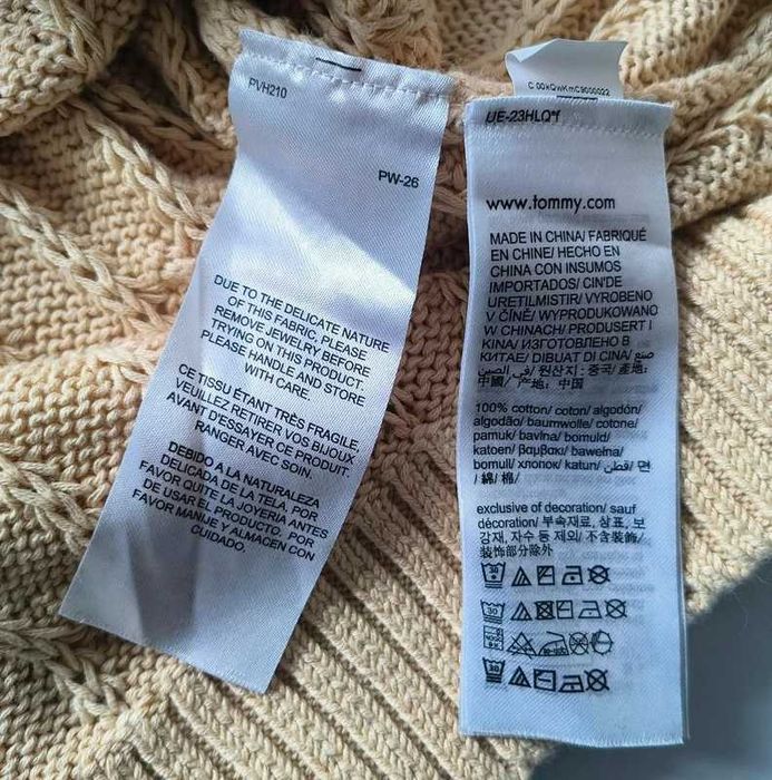 Tommy Hilfiger beżowy sweter M bawełna