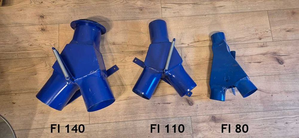 Rozdzielacz dwudrogowy fi 80 do śrutownika