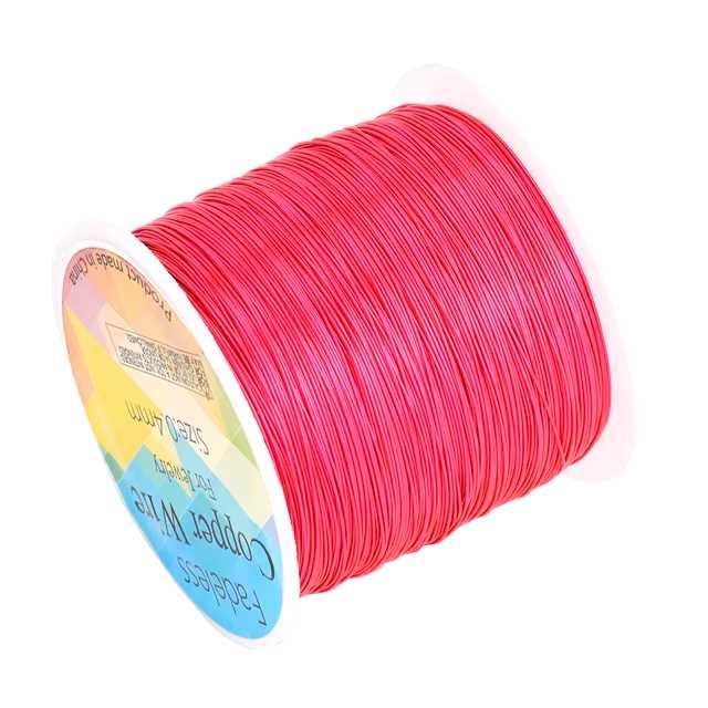 Drut miedziany 0,3mm kolor różowy - 100m
