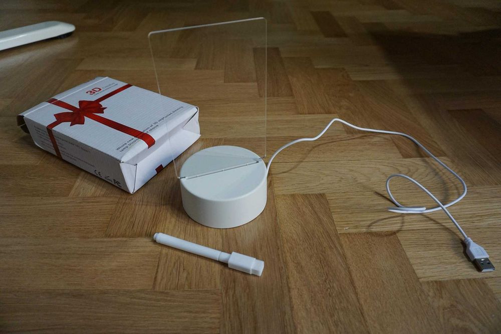 lampka LED USB tabliczka do pisania na notatki nocna biurko organizer