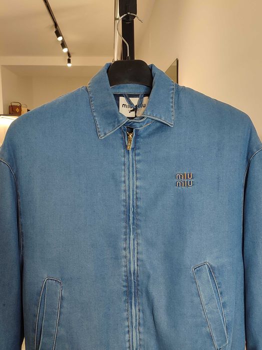 Пуховик джинсовий Miu Miu Denim Down Jacket Navy