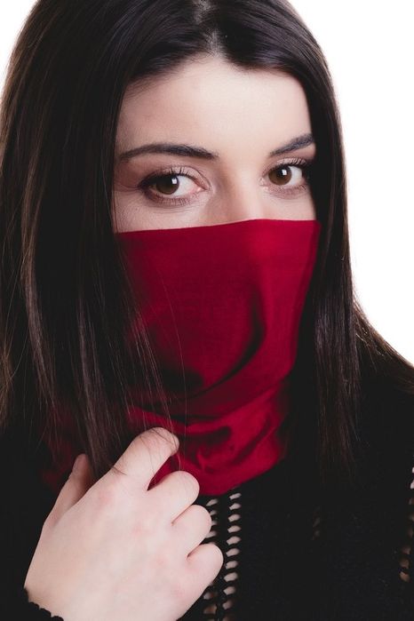 komin, chusta z gładkiej tkaniny rovicky