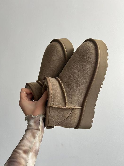 UGG Classic Ultra Mini Platform у кольорі Khaki Угги на платформі 3см.