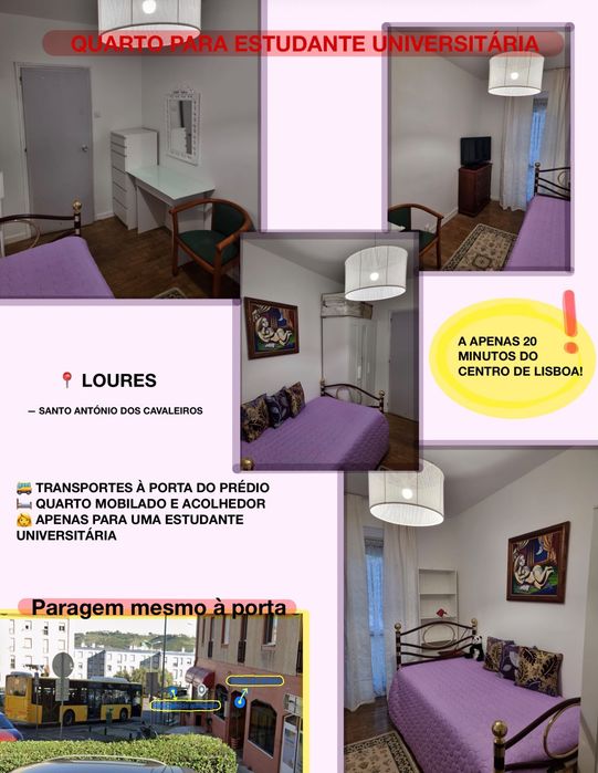 Aluguer quarto estudante universitária