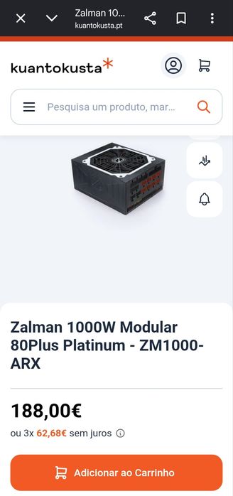 Fonte de Alimentação Zalman 1000W Platinum