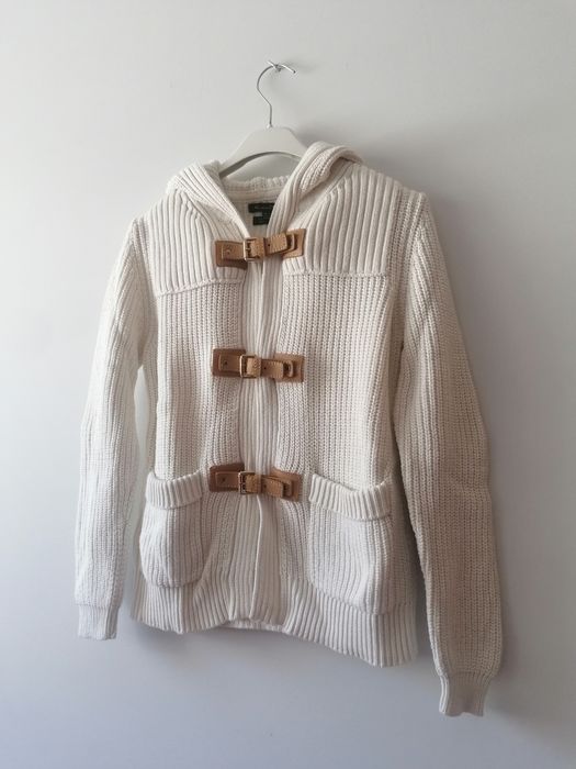 Casaco branco de seda algodão Massimo Dutti