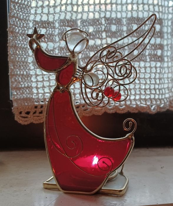 Anjo decorativo base vela