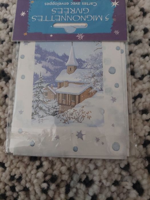 Conjunto de 5 postais com envelope