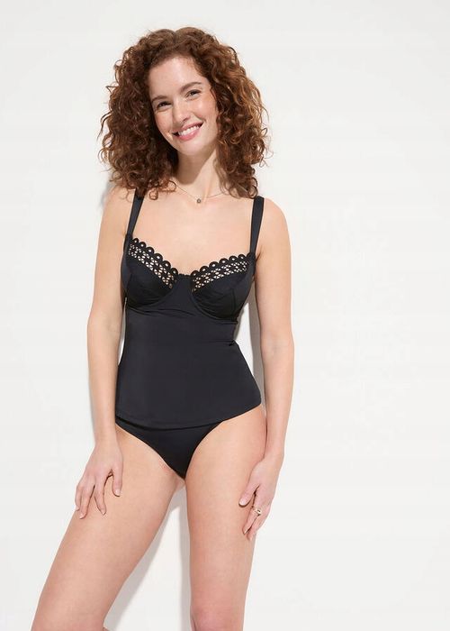 B.P.C top tankini z fiszbinami czarny ^38(75E)