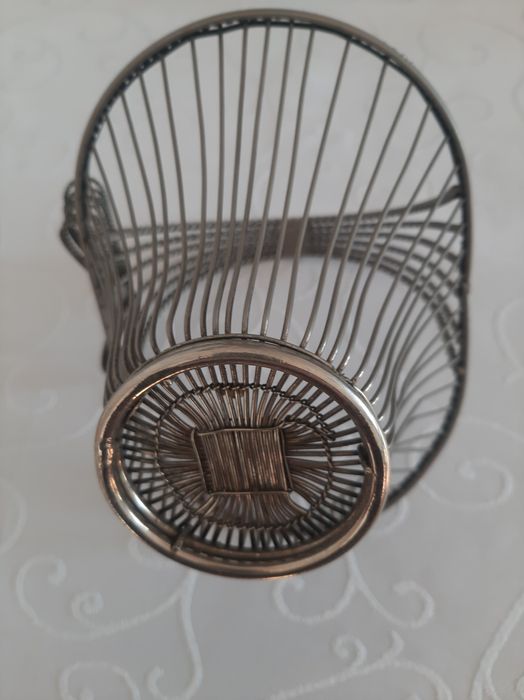 Koszyczek metalowy stary posrebrzany