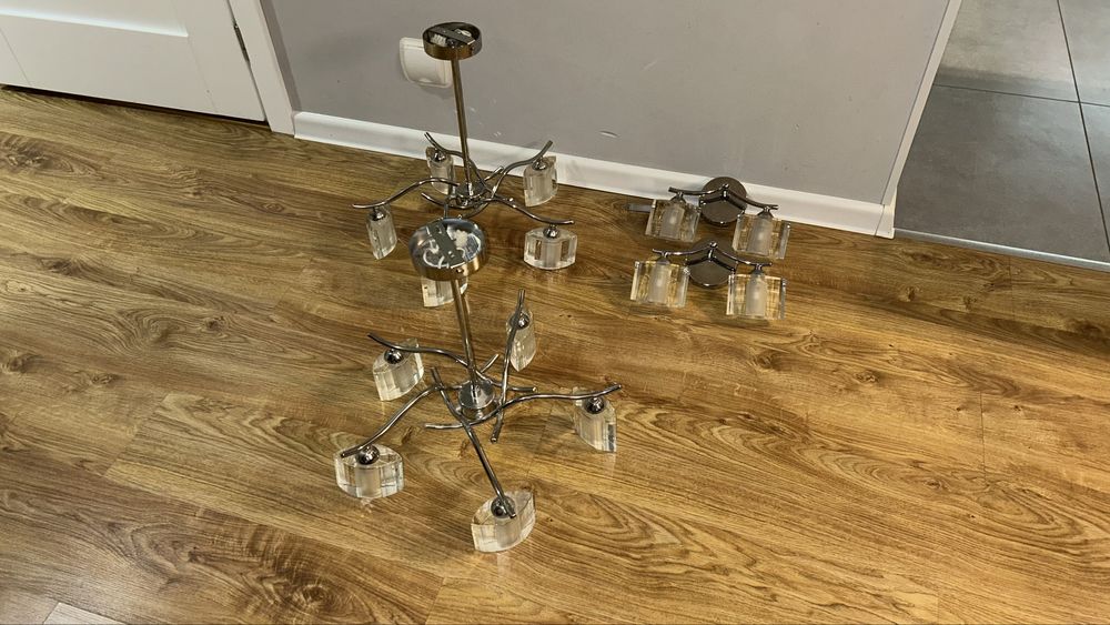 Lampy glamour żyrandole krysztalowe + kinkiety