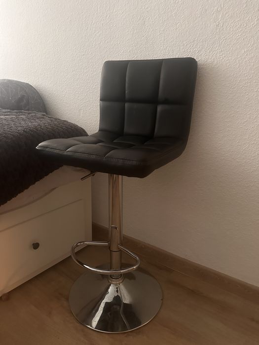 hoker barowy czarny ekoskóra, krzesło barowe obrotowe