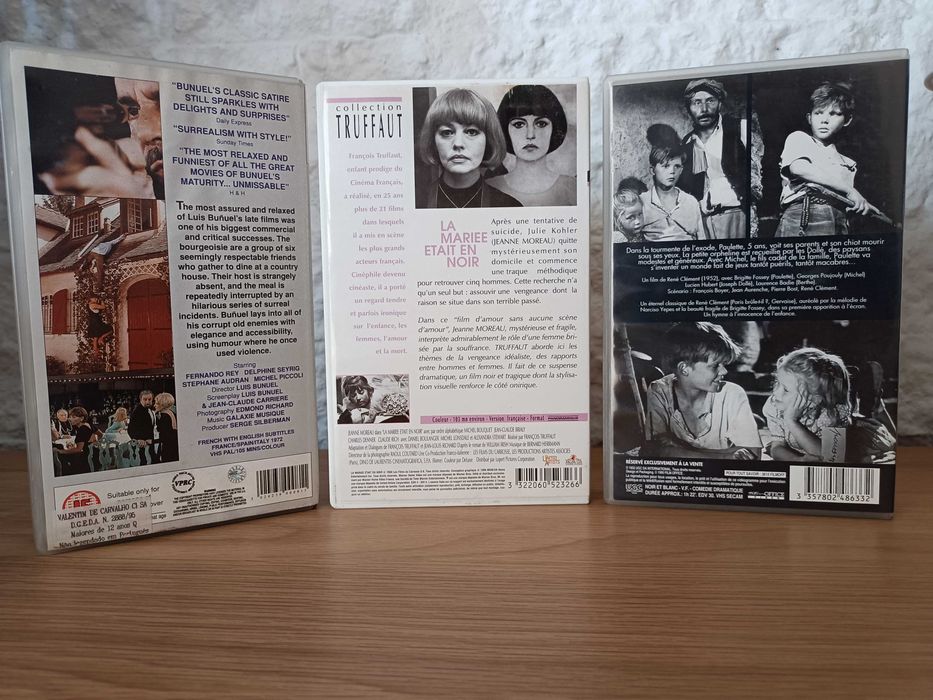 Filmes VHS Cinema Francês e Espanhol _ Bunuel, Truffaut e Clément