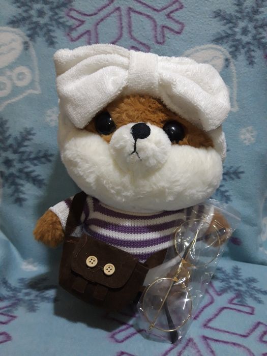 Іграшка м'яка Собачка лалафанфан LALAFANFAN NEW зі скляними окулярами