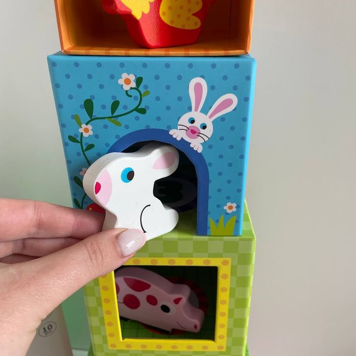 Розвивальна іграшка пірамида кубики Tookytoy Ферма