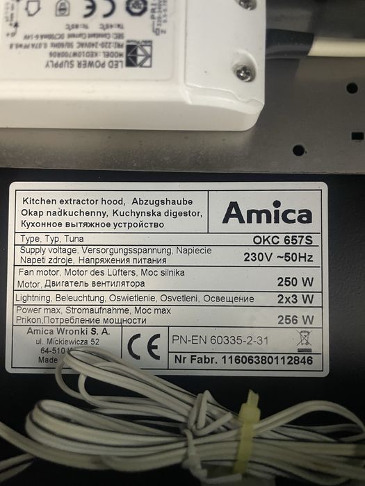 Okap pochłaniacz nadkuchenny Amica gustowny i sprawny 100%