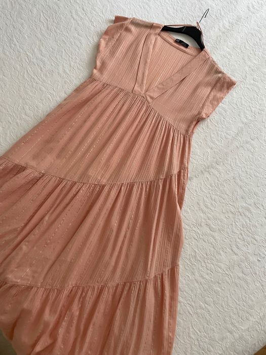 Vestido rosa comprido