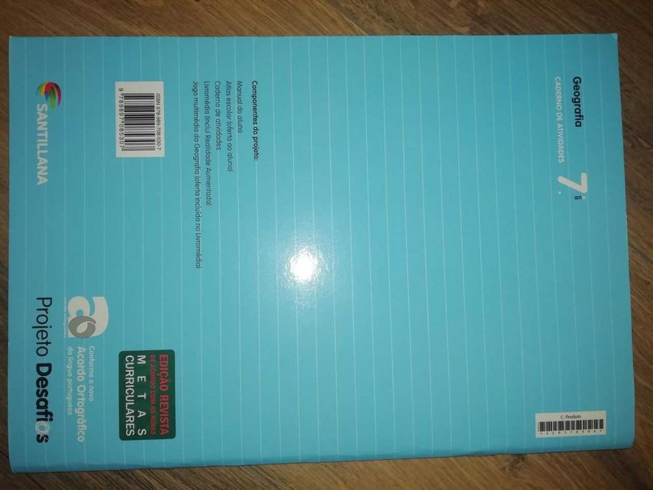 Caderno de atividades Geografia 7º ano ISBN 9789897085307