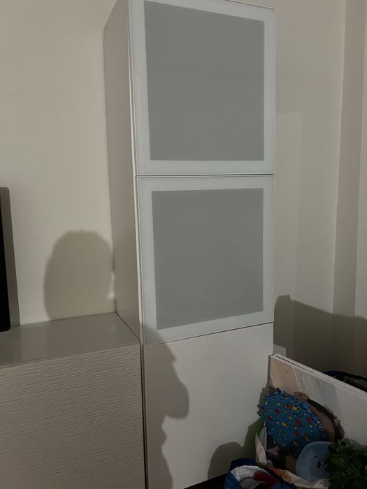 Aparador/Móvel TV + Móvel Vertical com prateleiras e portas em vidro