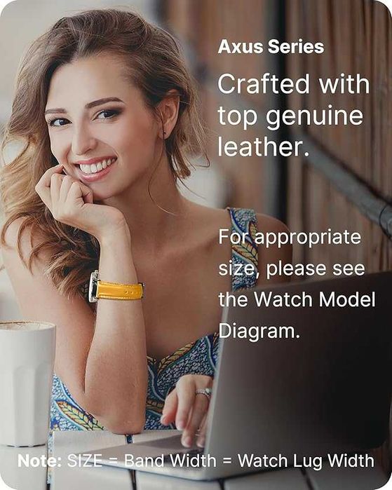 Pasek do zegarka żółty 22mm