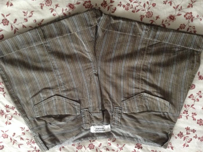 Calções sarja riscas Mango