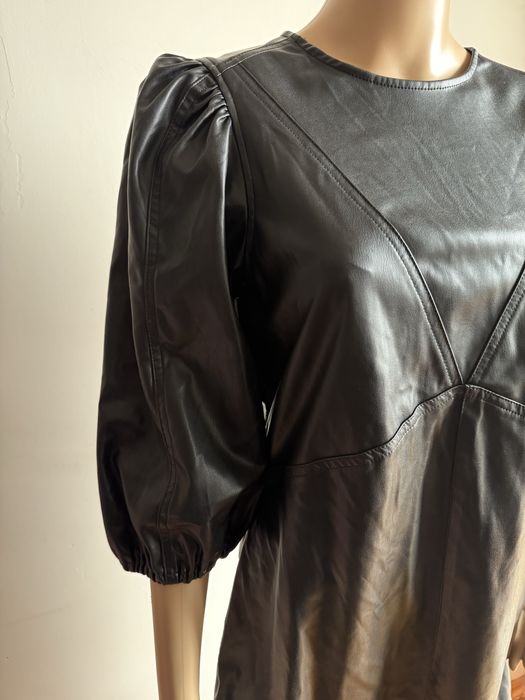 Sukienka a’la skórzana czarna h&m L