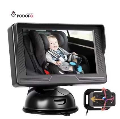 Monitor de Bebé para Carro HD Câmara Visão Noturna e Ecrã IPS NOVO