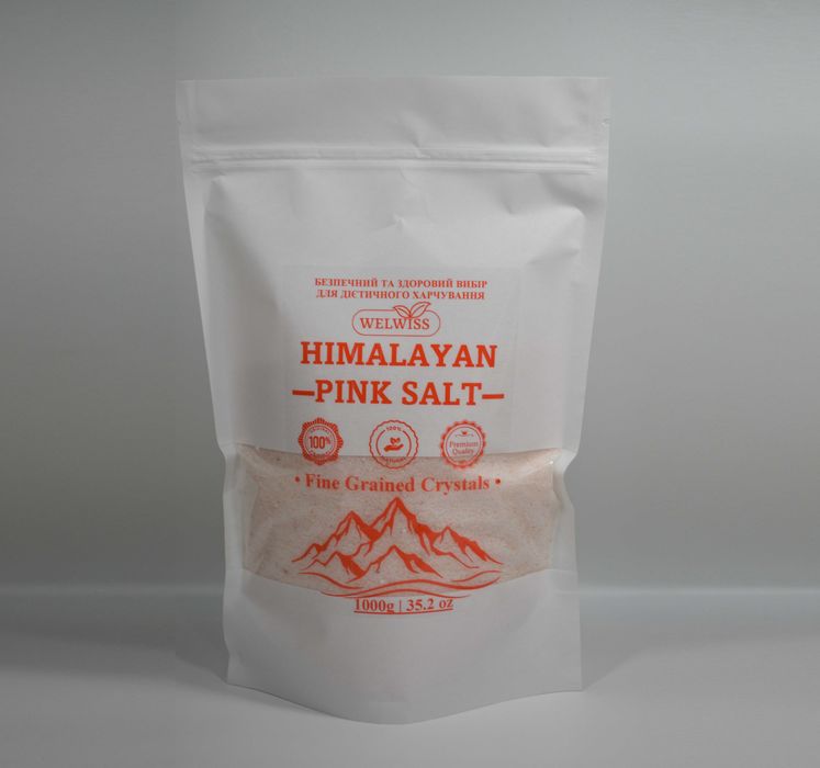 1 кг Гімалайська рожева сіль WELWISS харчова мілка - Гималайская соль