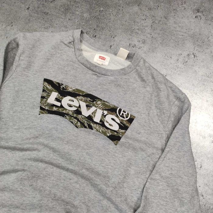 MĘSKA Bluza Bawełna Elegancka Moro Camo Levis PREMIUM Szara bez Kaptur