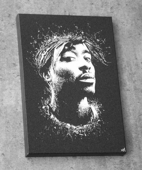 2pac Oryginalny obraz ręcznie grawerowany... Staloryt Tupac