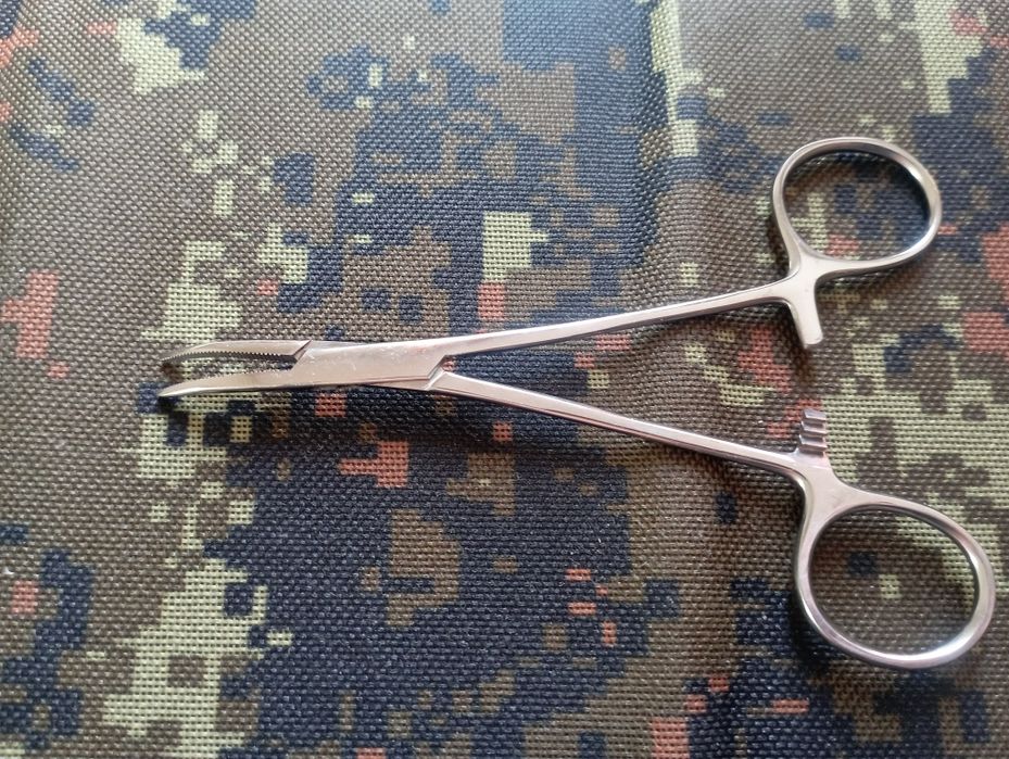 Медицинский зажим, изогнутый зажим для крючков из нержавейки.